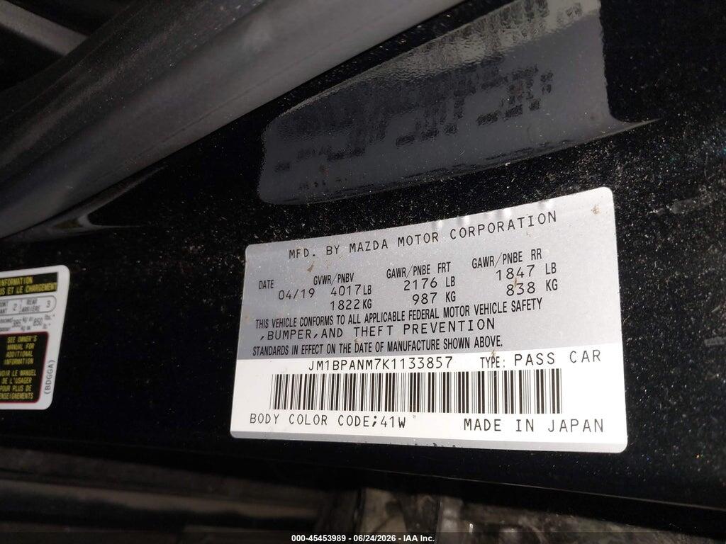 JM1BPANM7K1133857 2019 MAZDA MAZDA3 photo no. 9