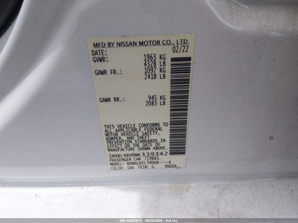 1N4BL4BV0NN339342 2022 NISSAN ALTIMA photo no. 9