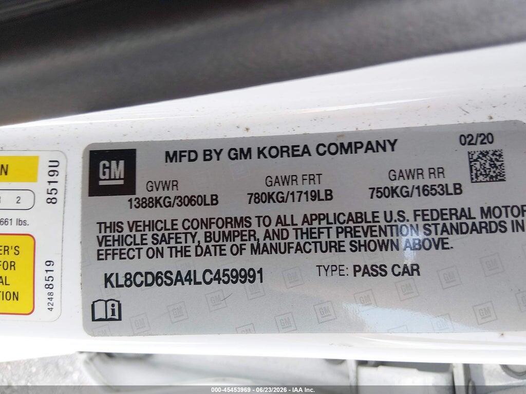 KL8CD6SA4LC459991 2020 CHEVROLET SPARK photo no. 9
