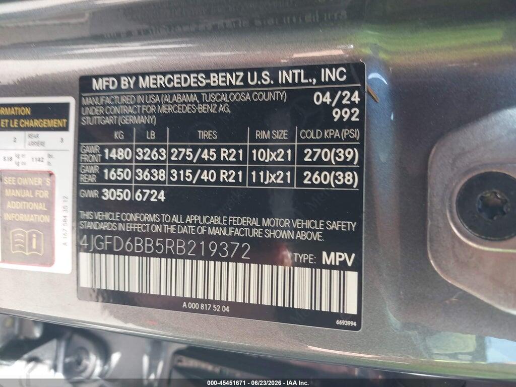 4JGFD6BB5RB219372 2024 MERCEDES-BENZ AMG GLE 53 COUPE photo no. 9