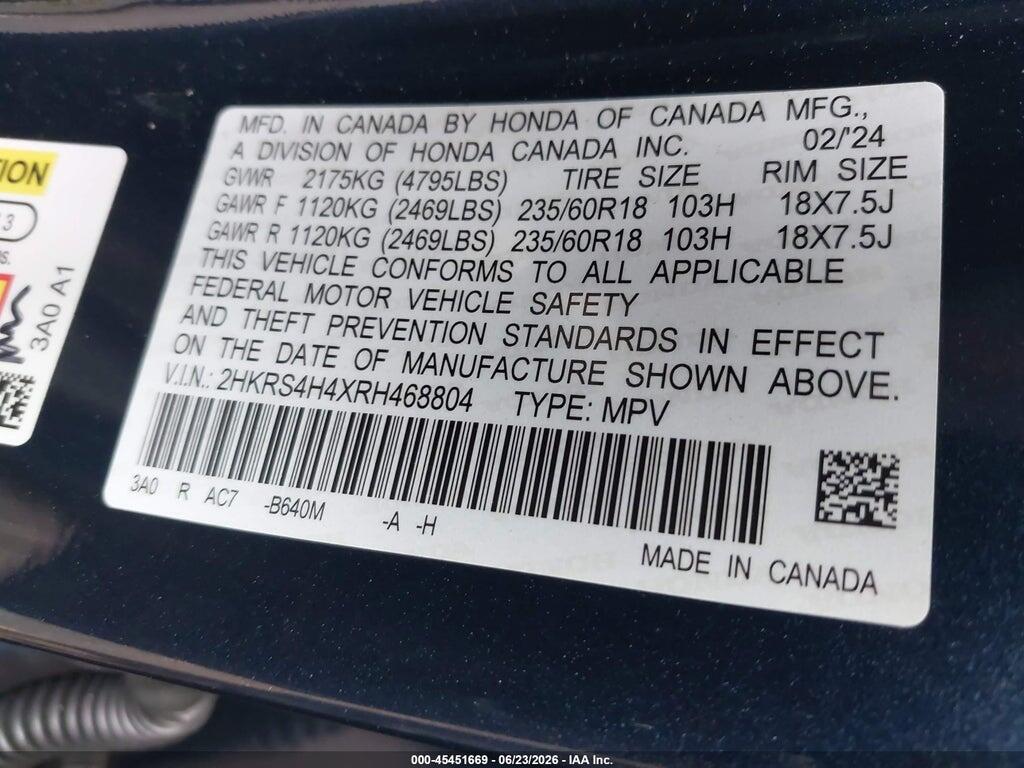 2HKRS4H4XRH468804 2024 HONDA CR-V photo no. 9