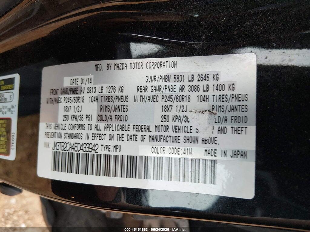JM3TB2CA4E0433942 2014 MAZDA CX-9 photo no. 9