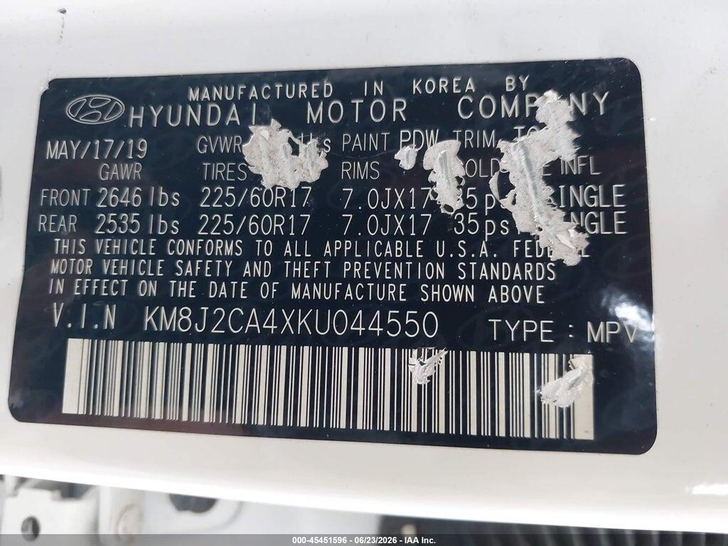 KM8J2CA4XKU044550 2019 HYUNDAI TUCSON photo no. 9