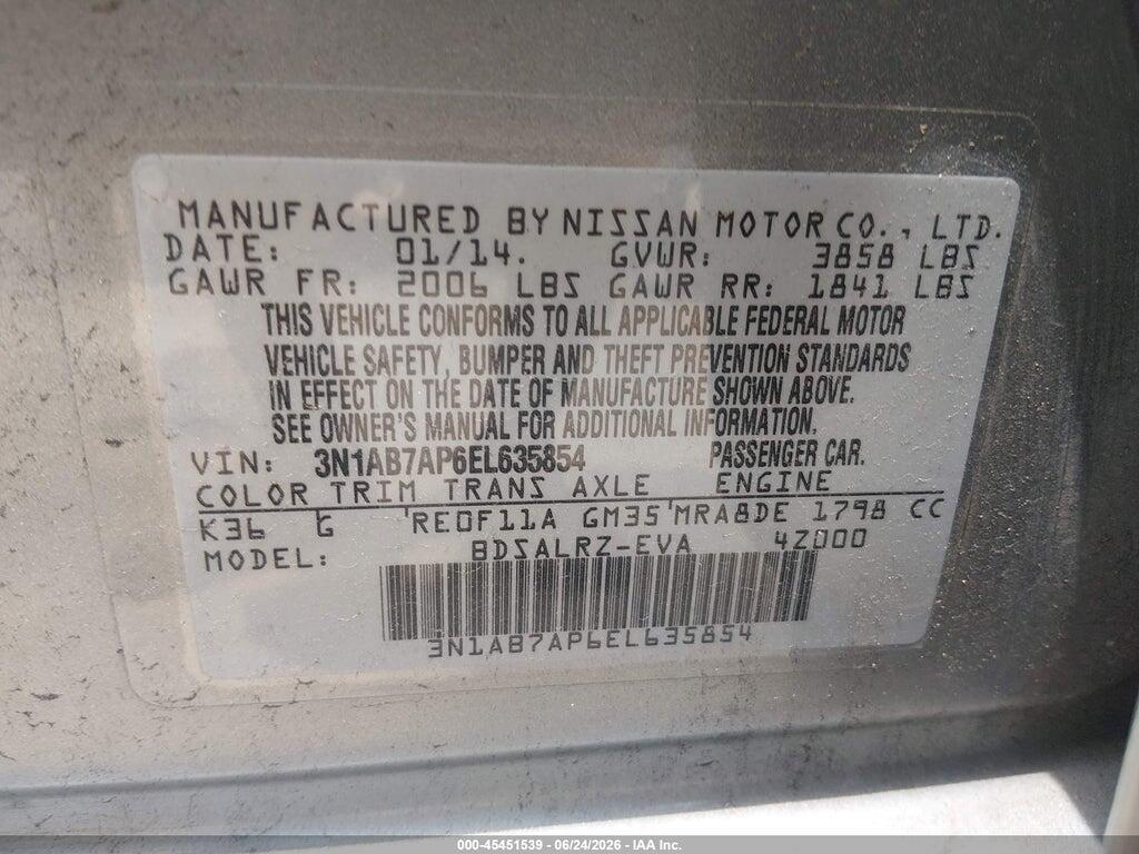 3N1AB7AP6EL635854 2014 NISSAN SENTRA photo no. 9