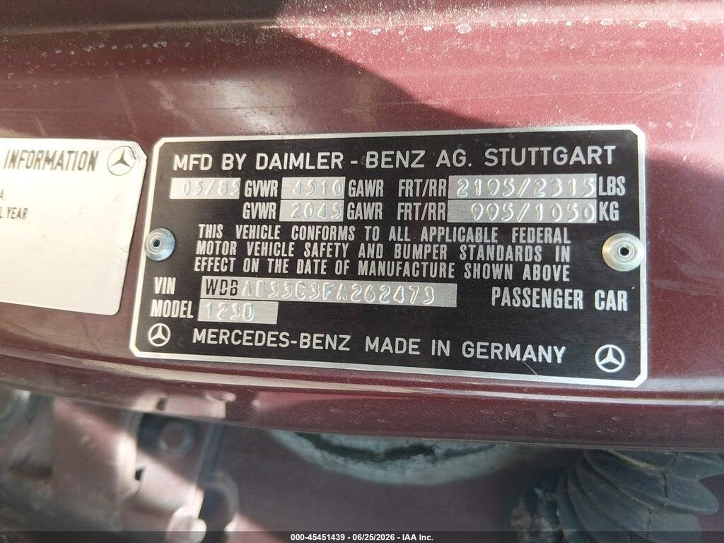 WDBAB33C3FA262473 1985 MERCEDES-BENZ 300 photo no. 9