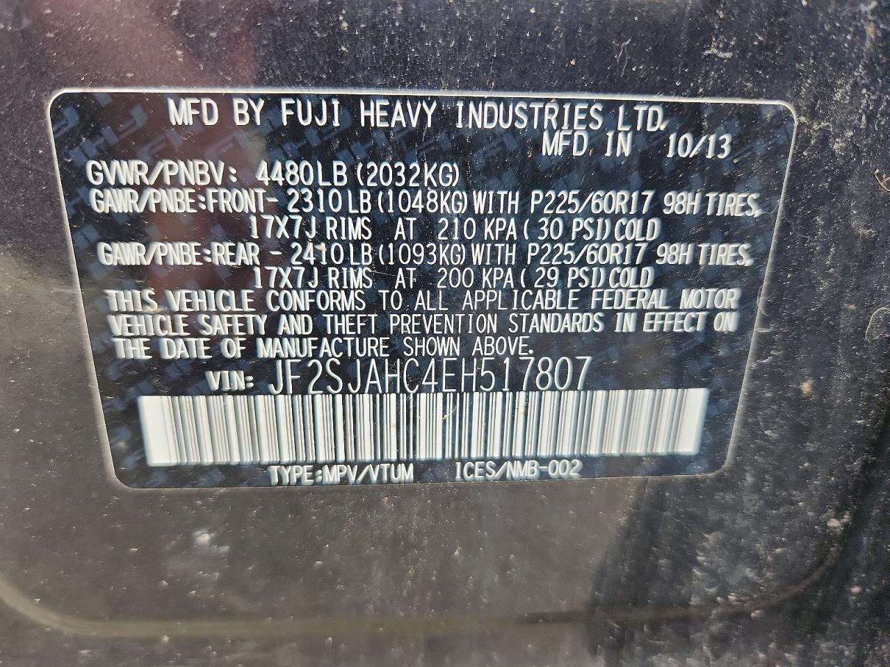 2014 SUBARU FORESTER 2.5I LIMITED — Фото 13 из 13