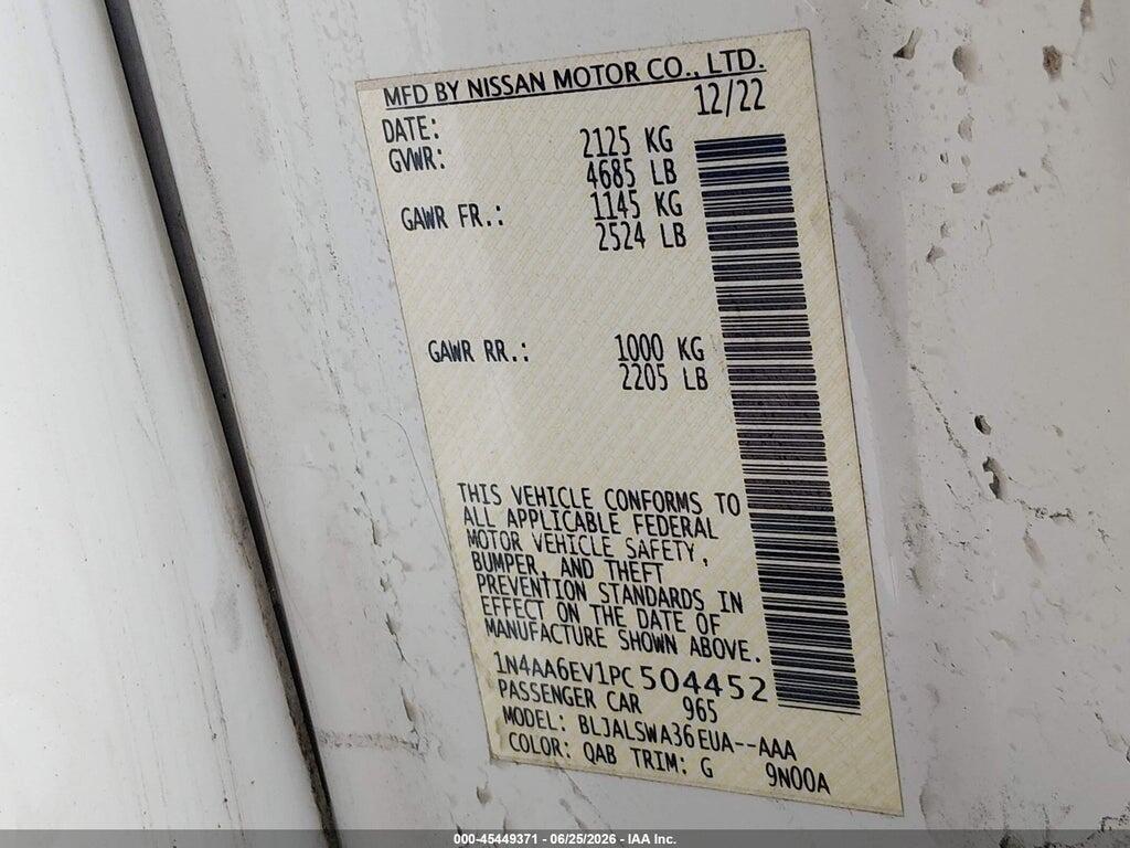 1N4AA6EV1PC504452 2023 NISSAN MAXIMA photo no. 9