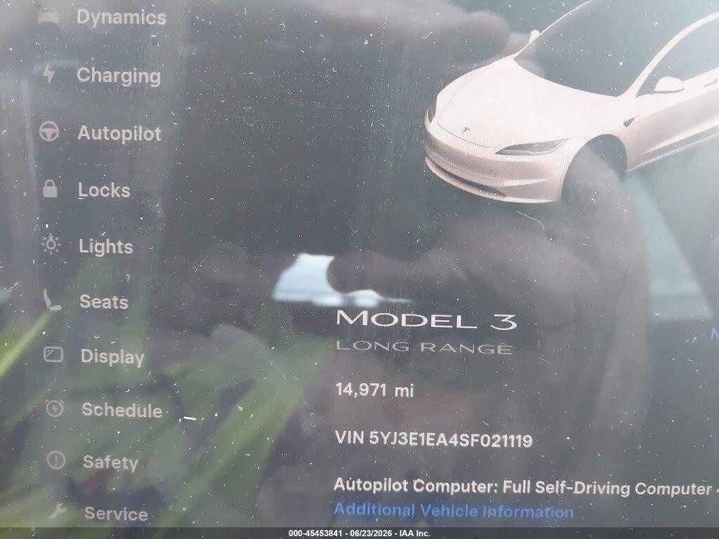 5YJ3E1EA4SF021119 2025 TESLA MODEL 3 photo no. 7