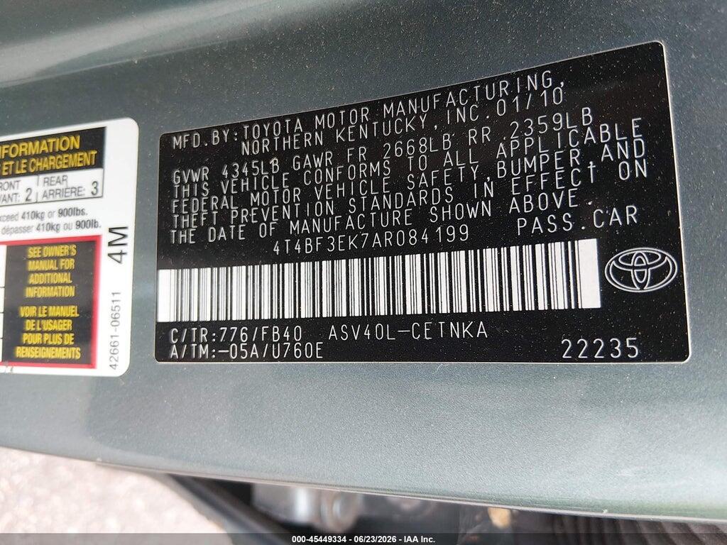 4T4BF3EK7AR084199 2010 TOYOTA CAMRY photo no. 9