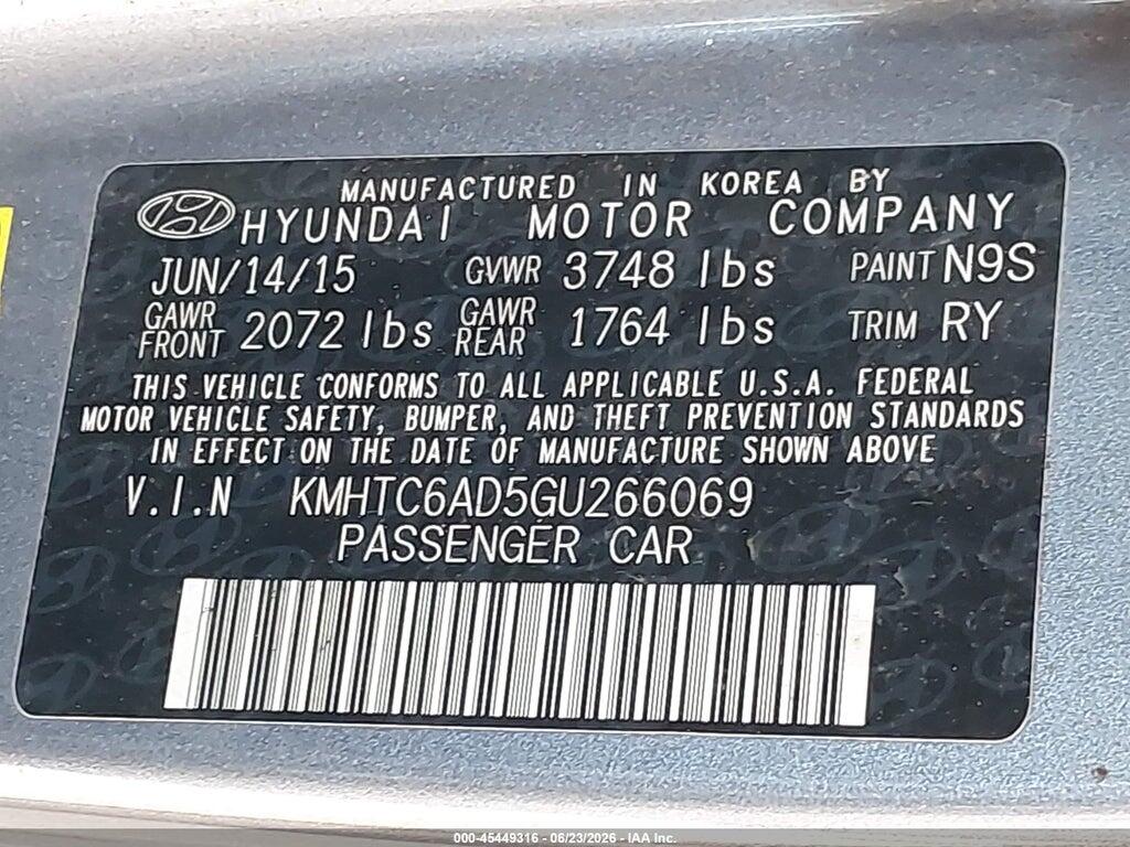 KMHTC6AD5GU266069 2016 HYUNDAI VELOSTER photo no. 9