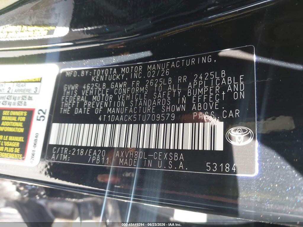 4T1DAACK5TU709579 2026 TOYOTA CAMRY photo no. 9