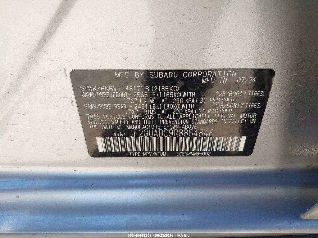 JF2GUADC9R8864848 2024 SUBARU CROSSTREK photo no. 9