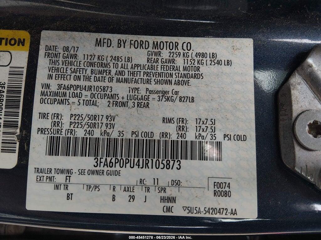 3FA6P0PU4JR105873 2018 FORD FUSION ENERGI photo no. 9