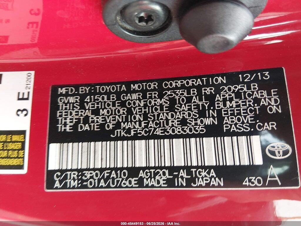 JTKJF5C74E3083035 2014 SCION TC photo no. 9