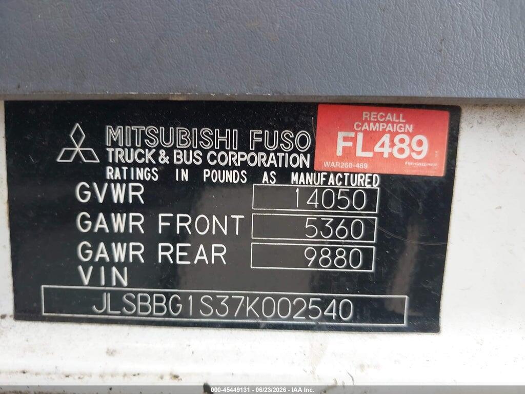 JLSBBG1S37K002540 2007 STERLING TRUCK MITSUBISHI CHASSIS COE photo no. 8