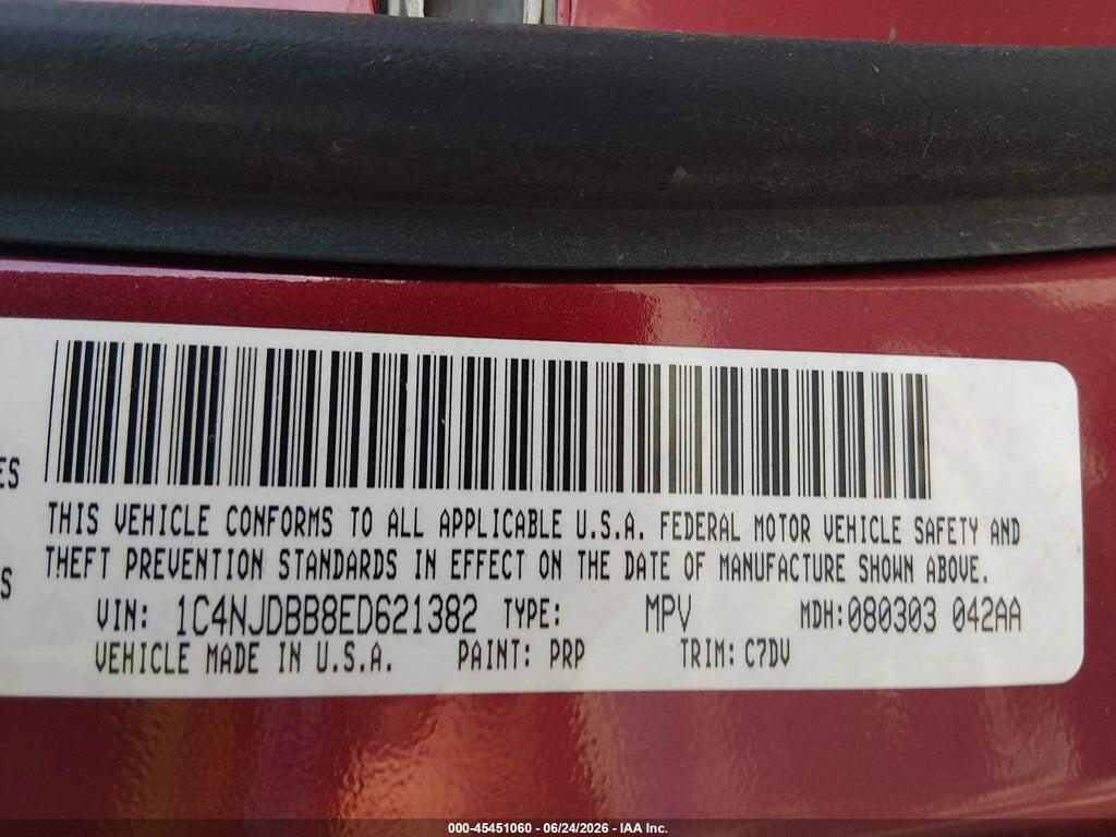 1C4NJDBB8ED621382 2014 JEEP COMPASS photo no. 9