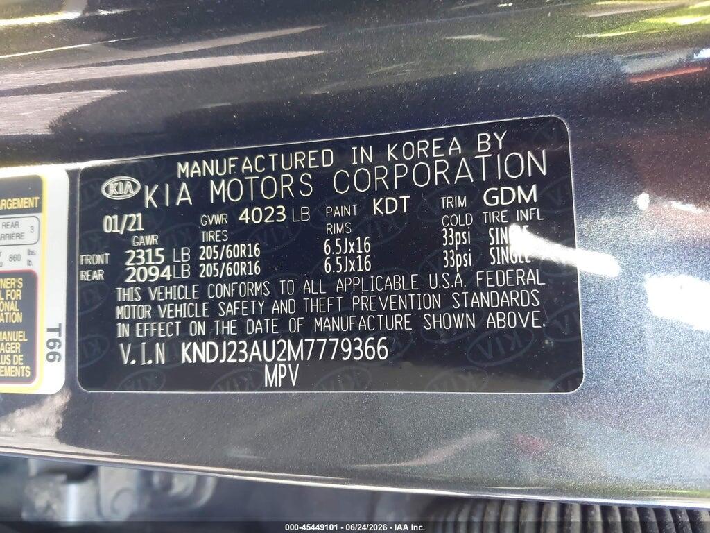 KNDJ23AU2M7779366 2021 KIA SOUL photo no. 9