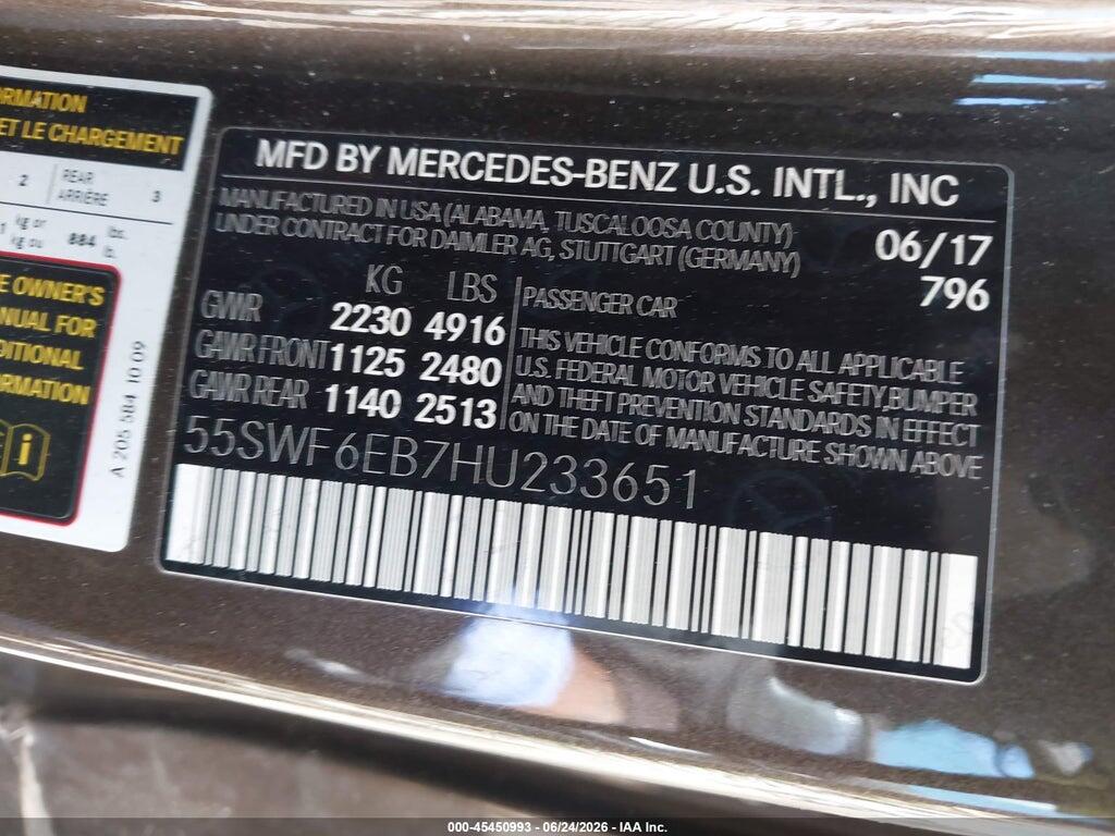 55SWF6EB7HU233651 2017 MERCEDES-BENZ AMG C 43 photo no. 9