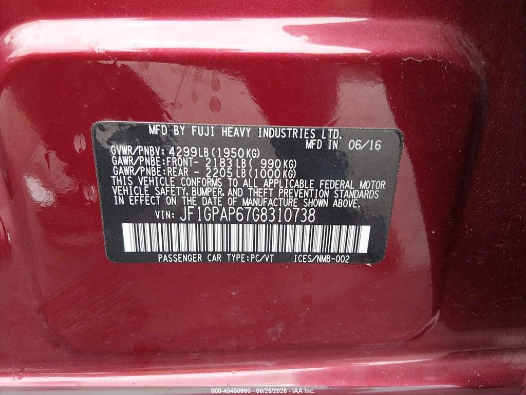JF1GPAP67G8310738 2016 SUBARU IMPREZA photo no. 9
