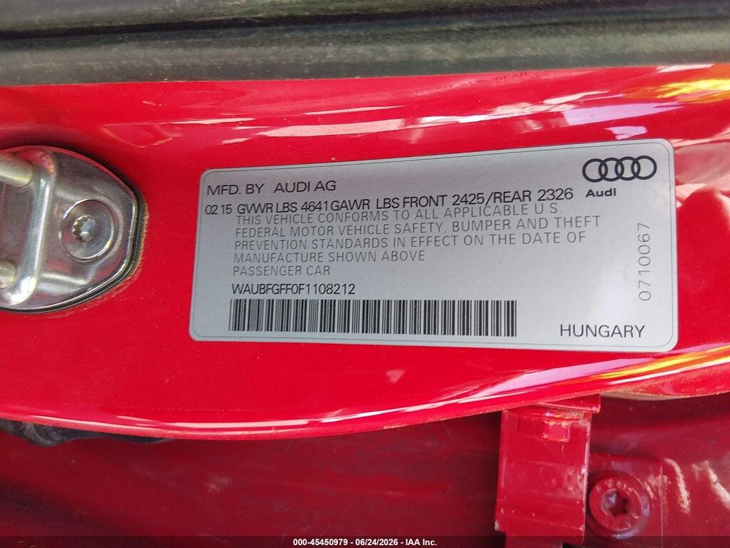 WAUBFGFF0F1108212 2015 AUDI A3 photo no. 9