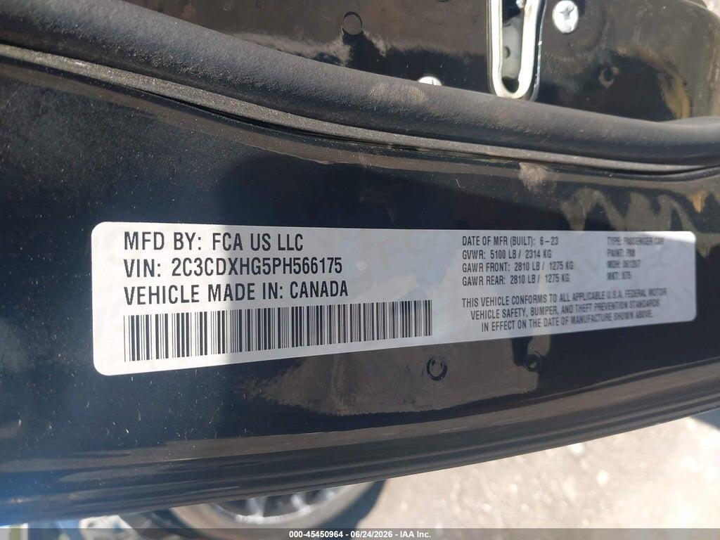 2C3CDXHG5PH566175 2023 DODGE CHARGER photo no. 9