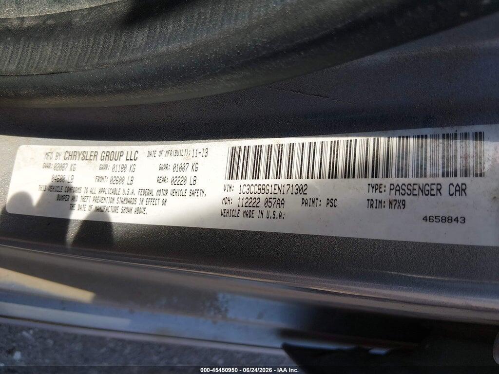 1C3CCBBG1EN171302 2014 CHRYSLER 200 photo no. 9
