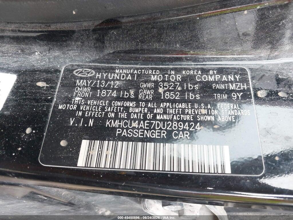 KMHCU4AE7DU289424 2013 HYUNDAI ACCENT photo no. 9