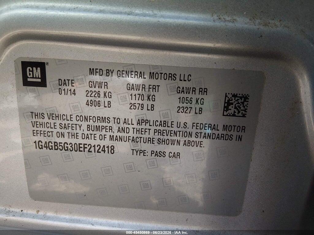 1G4GB5G30EF212418 2014 BUICK LACROSSE photo no. 9