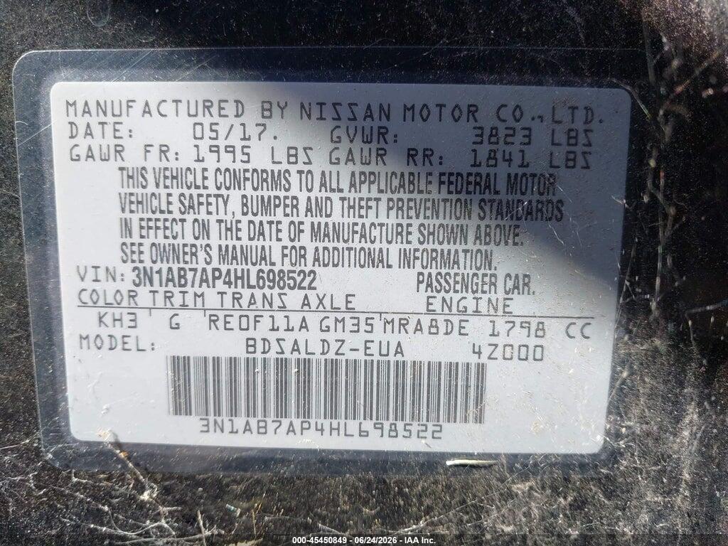 3N1AB7AP4HL698522 2017 NISSAN SENTRA photo no. 9