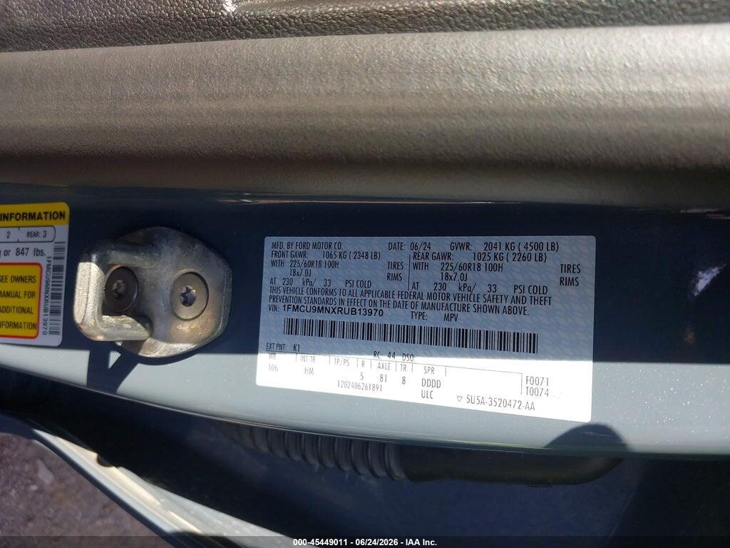 1FMCU9MNXRUB13970 2024 FORD ESCAPE photo no. 9