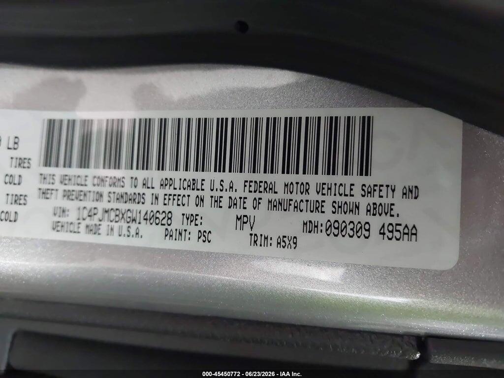 1C4PJMCBXGW140628 2016 JEEP CHEROKEE photo no. 9