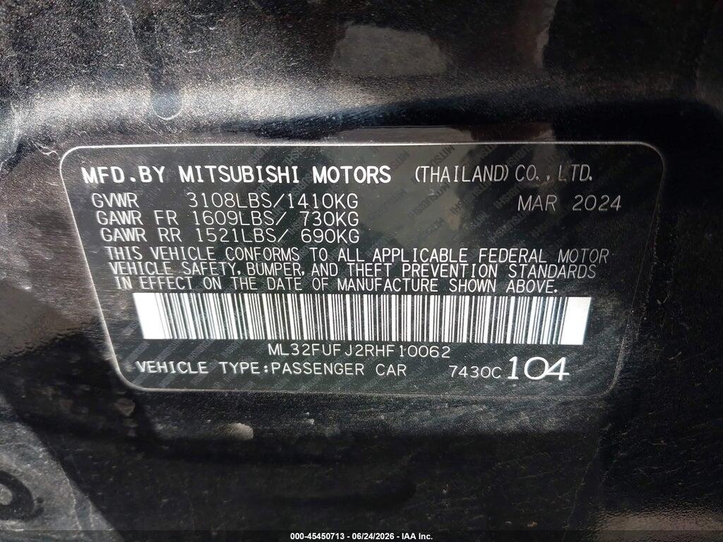 ML32FUFJ2RHF10062 2024 MITSUBISHI MIRAGE G4 photo no. 9