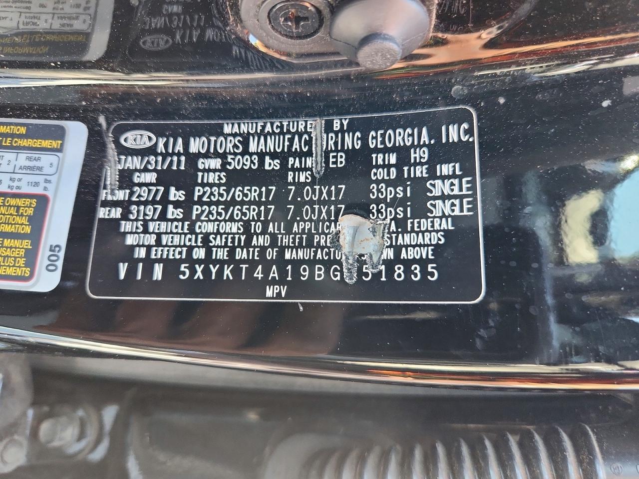 2011 KIA SORENTO LX — Фото 13 из 13