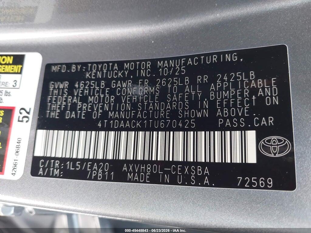 4T1DAACK1TU670425 2026 TOYOTA CAMRY photo no. 9
