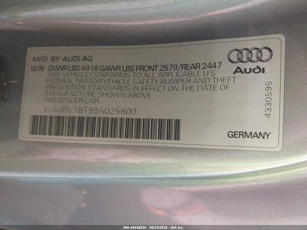 WAURV78T99A025600 2009 AUDI S5 photo no. 9