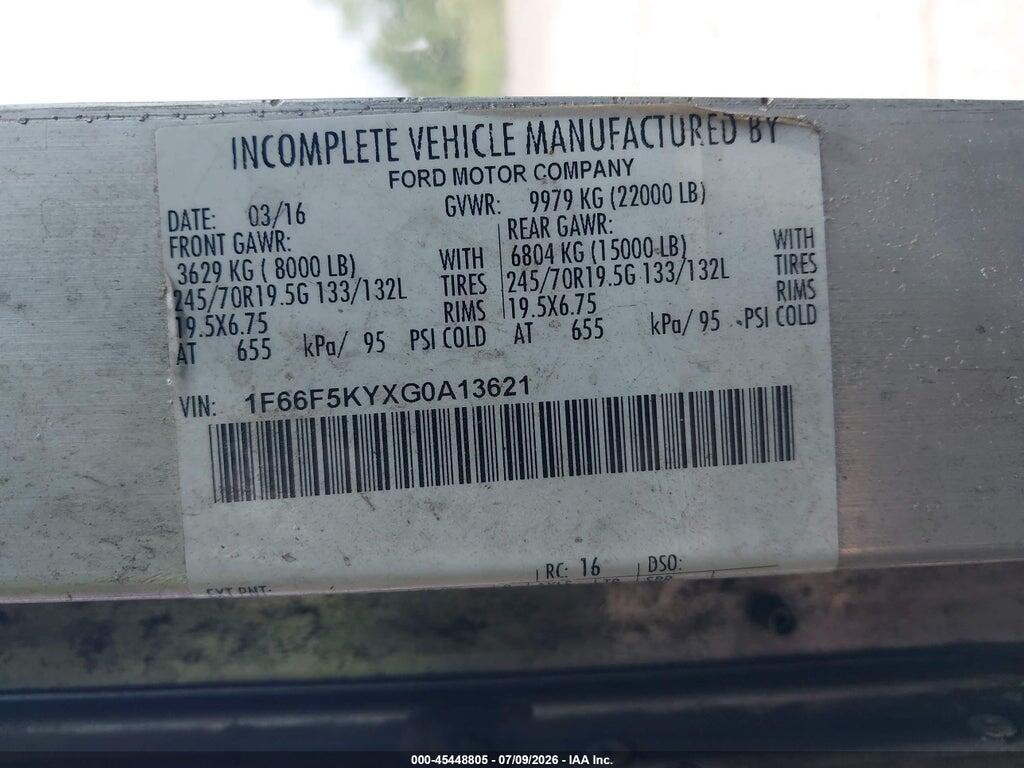 1F66F5KYXG0A13621 2016 FORD F-59 COMMERCIAL STRIPPED photo no. 4