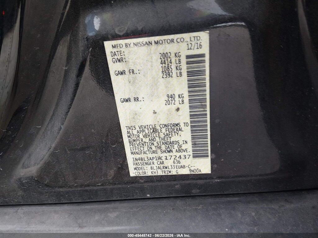 1N4BL3AP1HC172437 2017 NISSAN ALTIMA photo no. 9