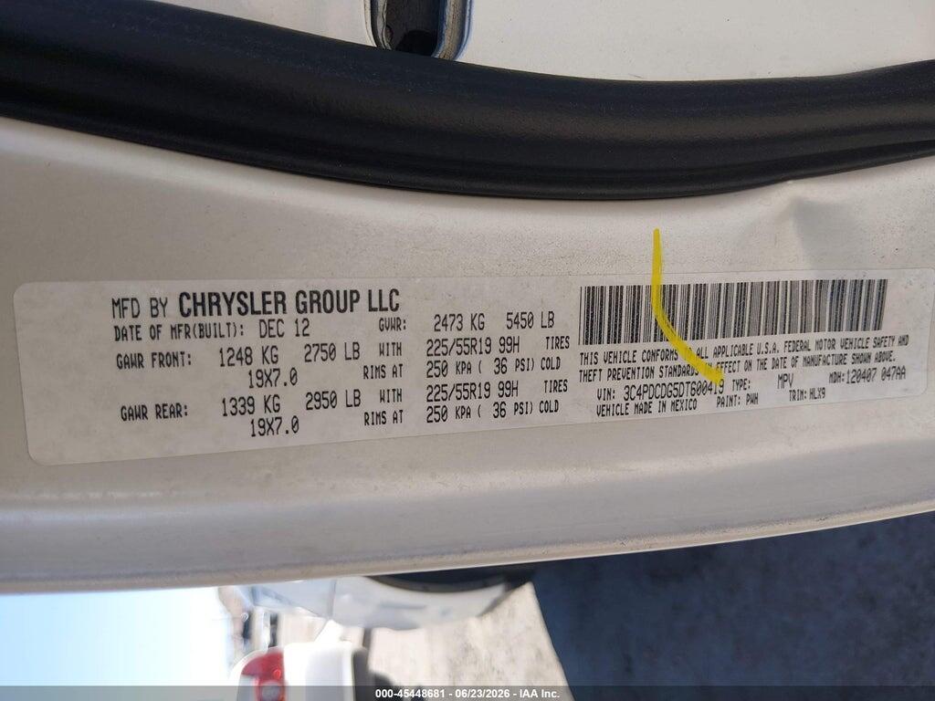 3C4PDCDG5DT600419 2013 DODGE JOURNEY photo no. 9