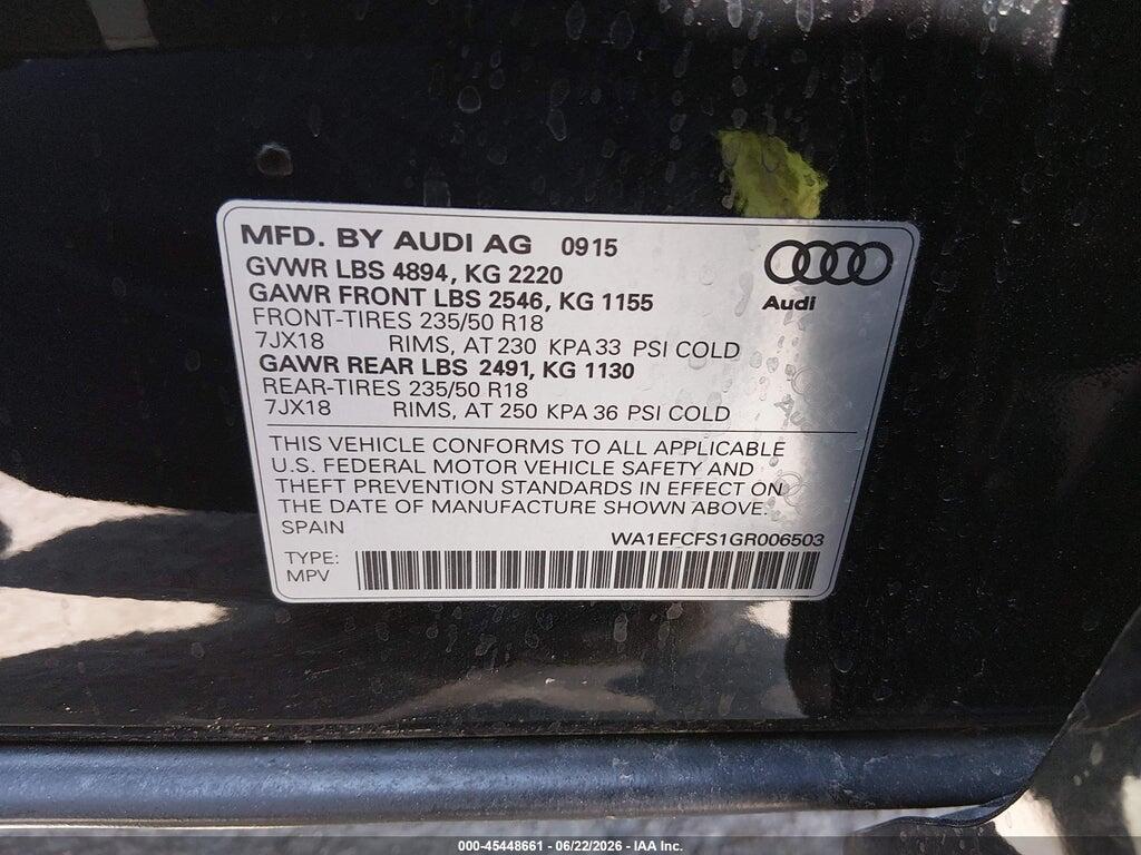 WA1EFCFS1GR006503 2016 AUDI Q3 photo no. 9