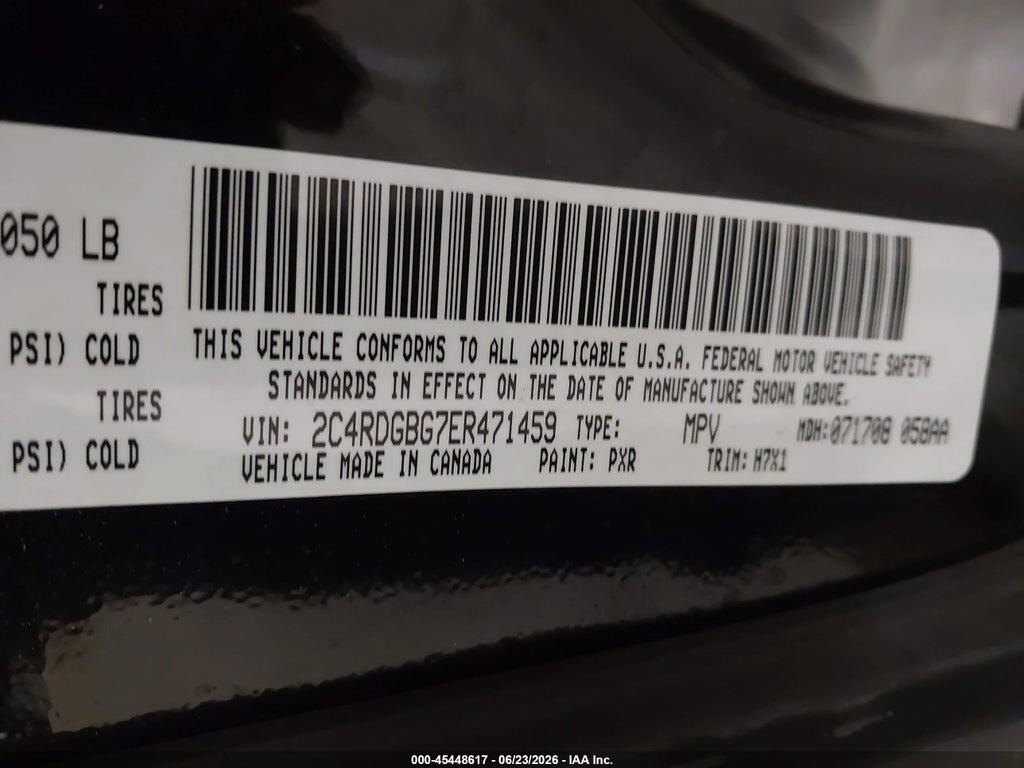 2C4RDGBG7ER471459 2014 DODGE GRAND CARAVAN photo no. 9