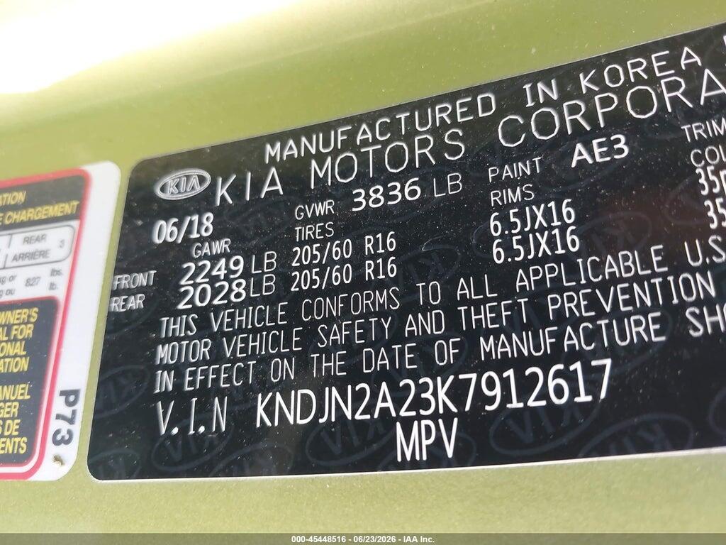 KNDJN2A23K7912617 2019 KIA SOUL photo no. 9