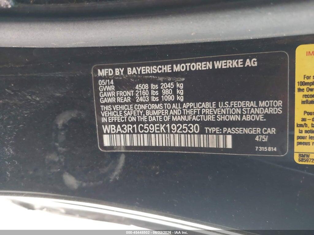WBA3R1C59EK192530 2014 BMW 435I photo no. 9