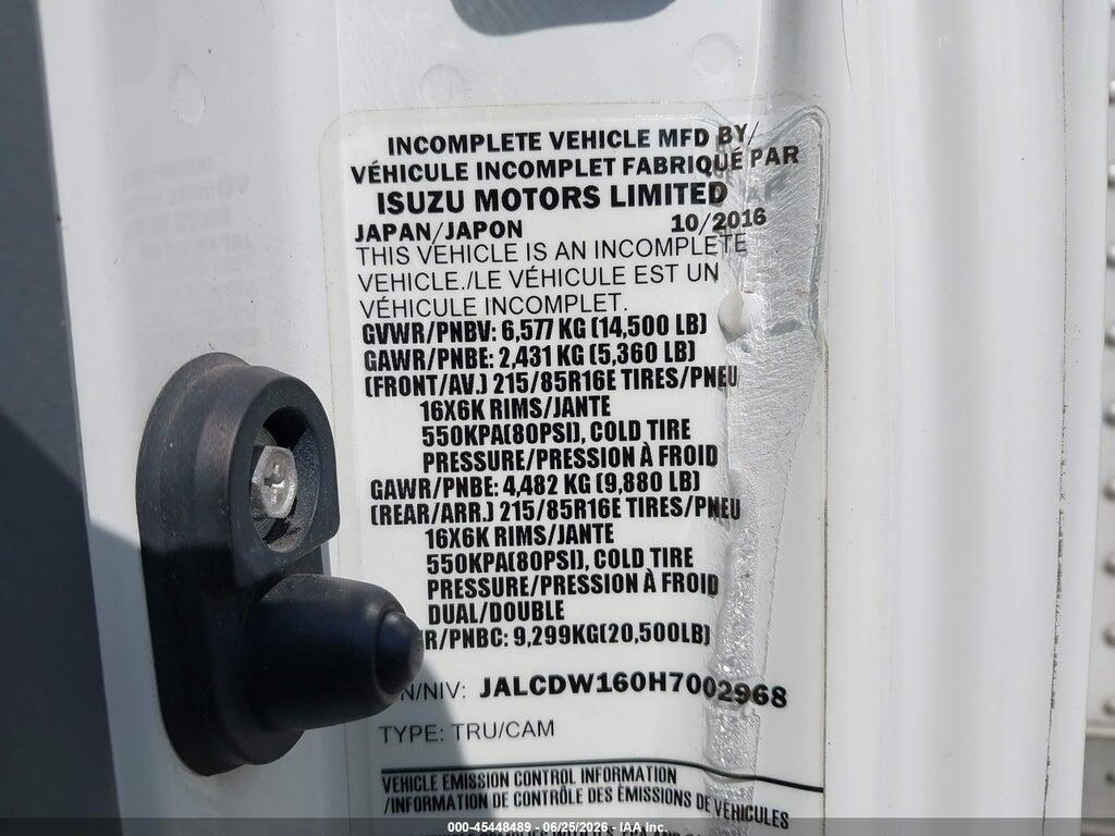JALCDW160H7002968 2017 CHEVROLET 4500HD LCF DIESEL photo no. 8