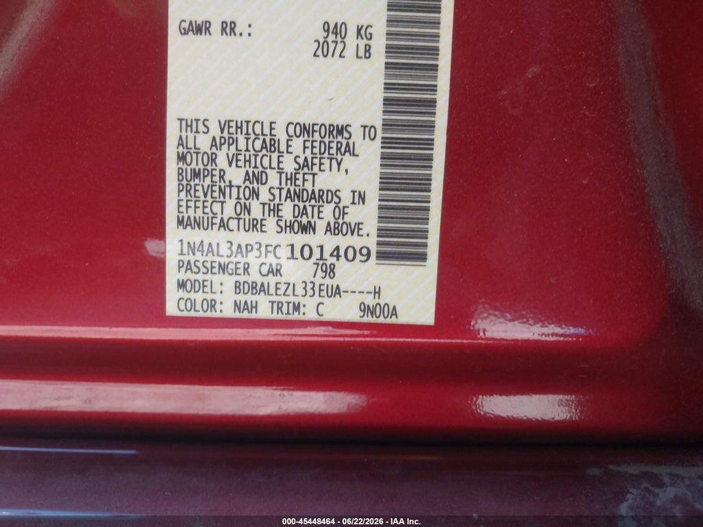 1N4AL3AP3FC101409 2015 NISSAN ALTIMA photo no. 9