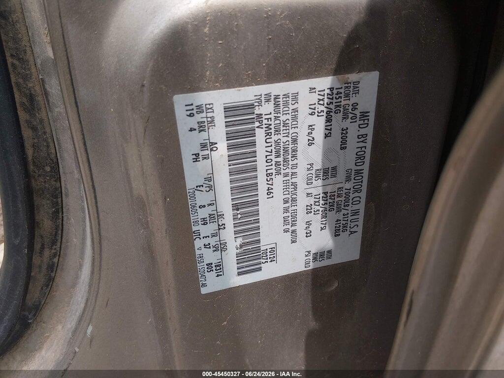 1FMRU17L01LB57461 2001 FORD EXPEDITION photo no. 9