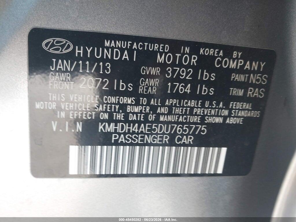 KMHDH4AE5DU765775 2013 HYUNDAI ELANTRA photo no. 9