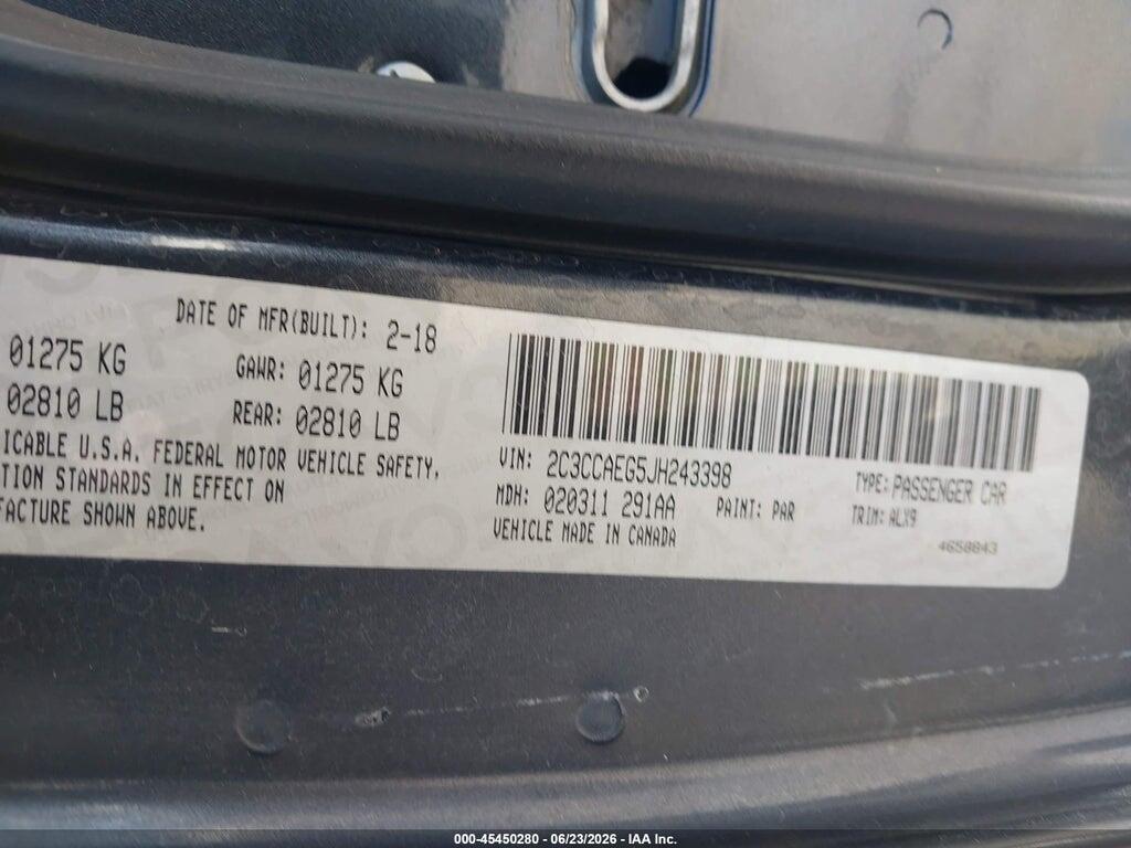 2C3CCAEG5JH243398 2018 CHRYSLER 300 photo no. 9
