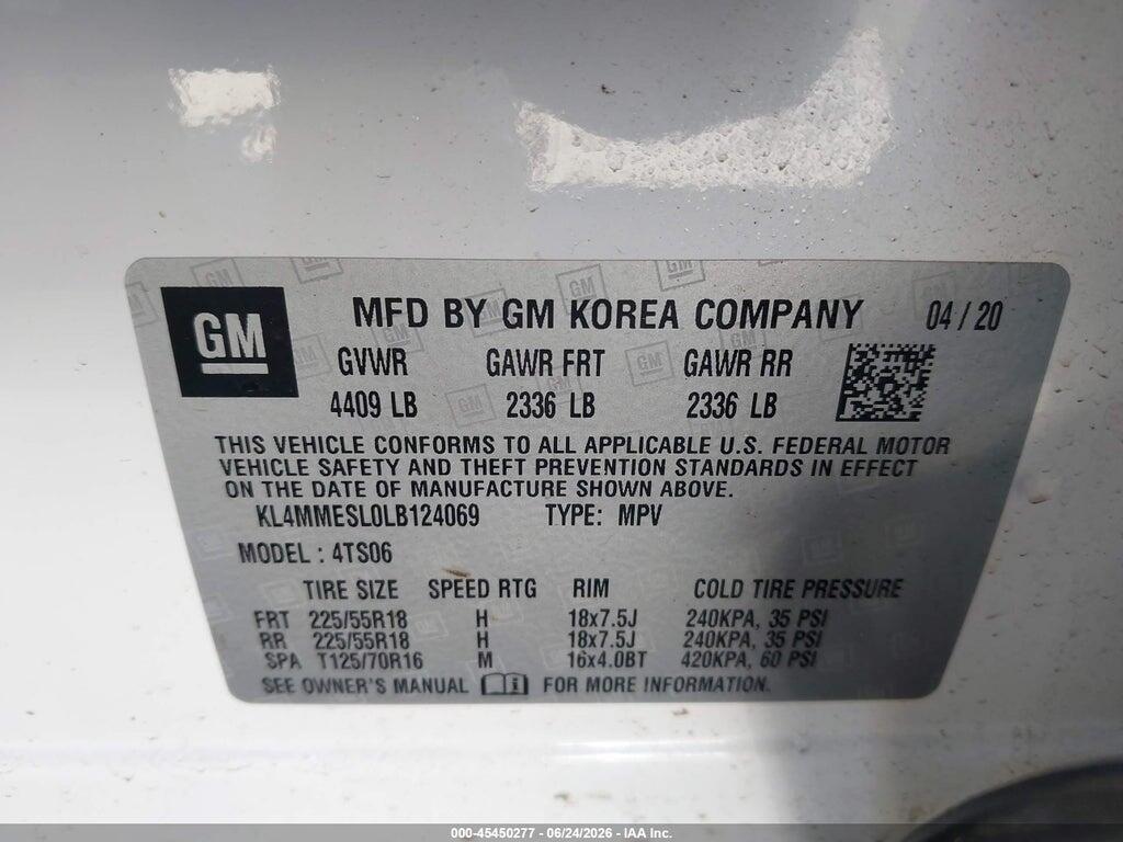 KL4MMESL0LB124069 2020 BUICK ENCORE GX photo no. 9