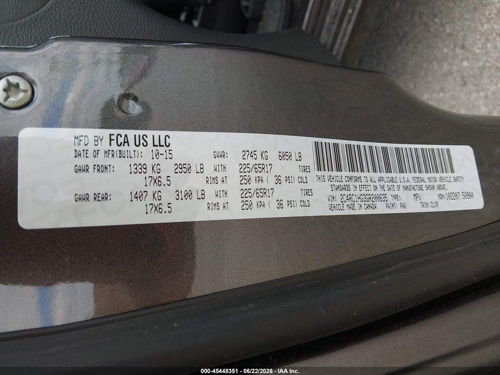 2C4RC1HG3GR200635 2016 CHRYSLER TOWN & COUNTRY photo no. 9