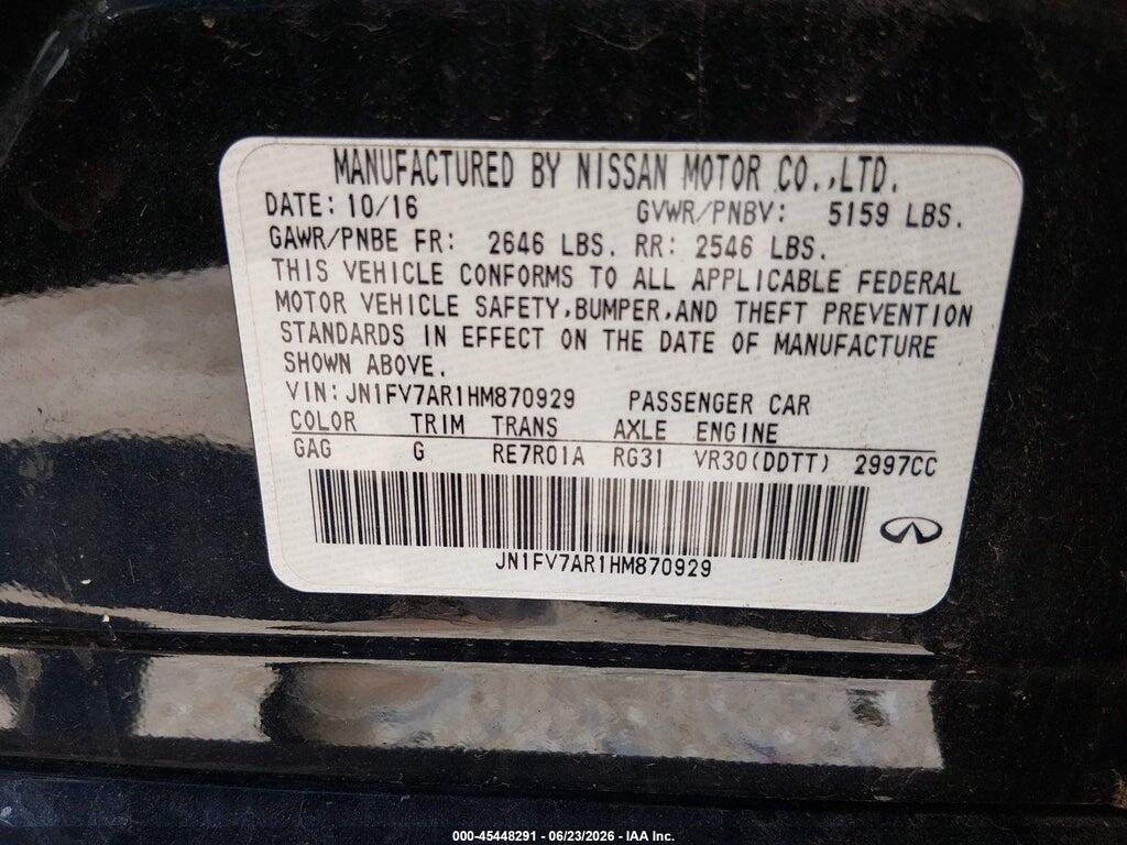 JN1FV7AR1HM870929 2017 INFINITI Q50 photo no. 9